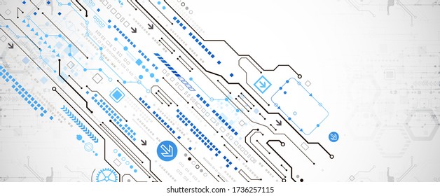 Modern futuristic, engineering, science, technology vector background. Circuit board.