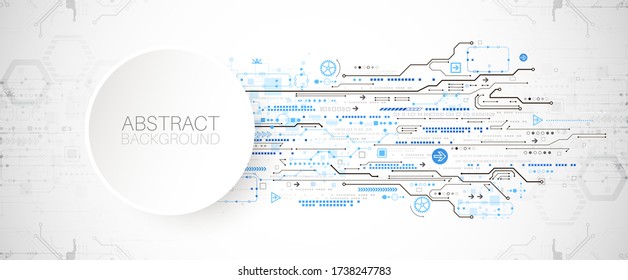 Modern futuristic, engineering, science, technology vector background. Circuit board.