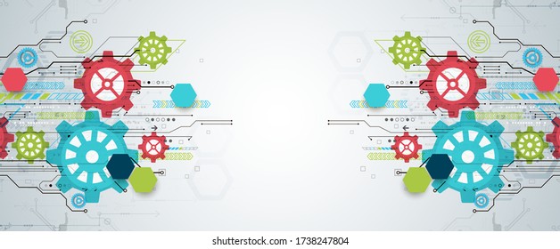 Moderno futurista, ingeniería, ciencia, tecnología de fondo vectorial. Tarjeta de circuitos.