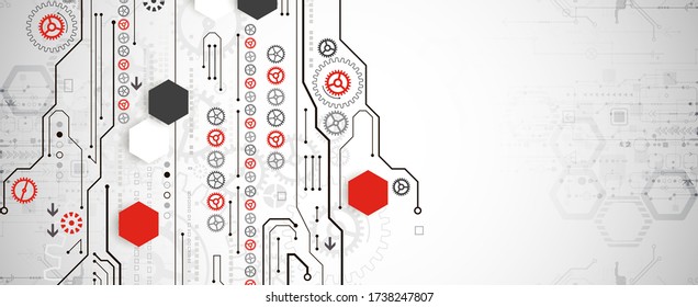 Modern futuristic, engineering, science, technology vector background. Circuit board.