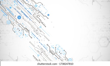 Modern futuristic, engineering, science, technology vector background. Circuit board.