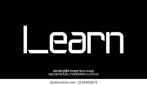 Modern futuristic extended display font vector