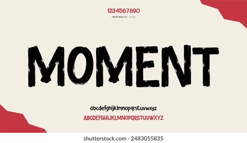 Modern futuristic font design Vector illustration of alphabet uppercase and number