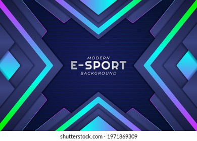 Modern Futuristic Gaming E-Sport Banner Concept Colorful Glow Background