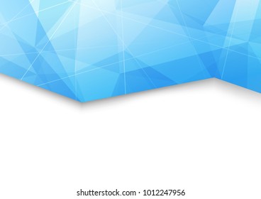 Modern futuristic geometrical pattern blue folder page template. Vector illustration