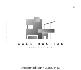 Modern and Futuristic House Logo Design. Black and White House Logo Illustration. Abstract Building Logo Design for Real Estate for Architecture Business Brand Identity