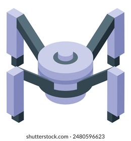 Modern futuristic isometric drone illustration with clean minimalist design and precision flat geometric vector art