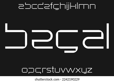 Modern futuristic lowercase font vector