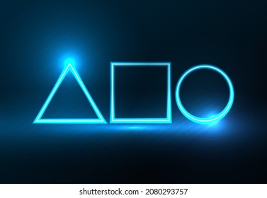 Modern futuristic neon background vector illustration. Neon figure geometric.	