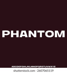 Modern futuristic phantom alphabet display font vector illustration