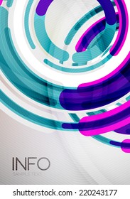 Modern futuristic rings and circles design template, business colorful abstract background