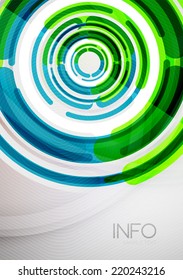 Modern futuristic rings and circles design template, business colorful abstract background