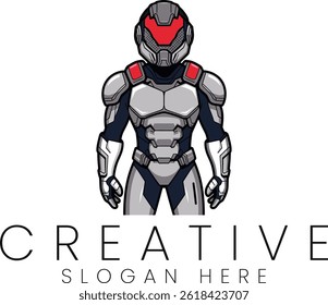 Modern futuristic robot design in grey and silver. Ideal for tech, gaming, and sci-fi projects.