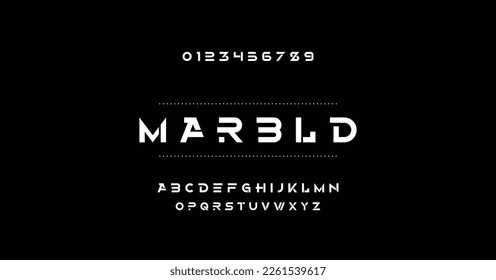 Modern futuristic sans serif font vector design. eps10