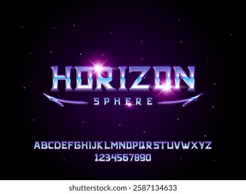 modern futuristic space text effect horizon sphere gradient retro technology style