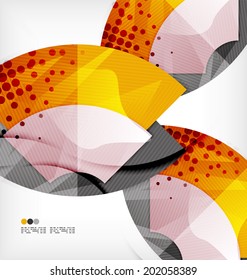 Modern futuristic techno abstract composition, overlapping shapes