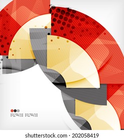 Modern futuristic techno abstract composition, overlapping shapes