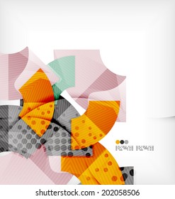 Modern futuristic techno abstract composition, overlapping shapes