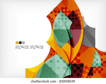 Modern futuristic techno abstract composition, overlapping shapes