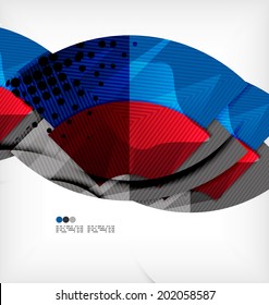Modern futuristic techno abstract composition, overlapping shapes