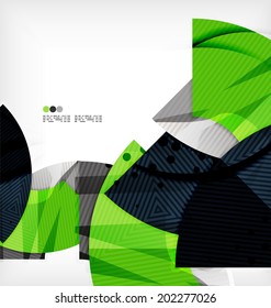 Modern futuristic techno abstract composition, overlapping shapes