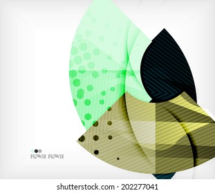 Modern futuristic techno abstract composition, overlapping shapes