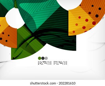 Modern futuristic techno abstract composition, overlapping shapes