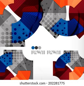 Modern futuristic techno abstract composition, overlapping shapes
