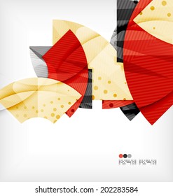 Modern futuristic techno abstract composition, overlapping shapes