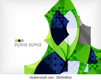 Modern futuristic techno abstract composition, overlapping shapes