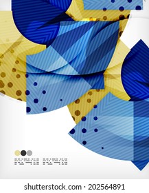 Modern futuristic techno abstract composition, overlapping shapes