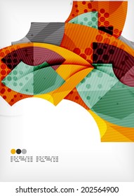 Modern futuristic techno abstract composition, overlapping shapes