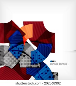 Modern futuristic techno abstract composition, overlapping shapes