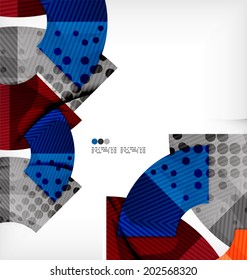 Modern futuristic techno abstract composition, overlapping shapes