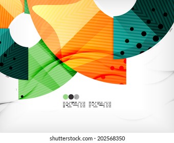 Modern futuristic techno abstract composition, overlapping shapes