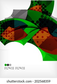 Modern futuristic techno abstract composition, overlapping shapes