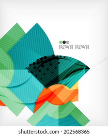 Modern futuristic techno abstract composition, overlapping shapes