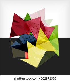 Modern futuristic techno abstract composition made of 3d geometric shapes with space for your business slogans