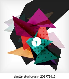 Modern futuristic techno abstract composition made of 3d geometric shapes with space for your business slogans