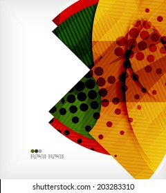 Modern futuristic techno abstract composition, overlapping shapes