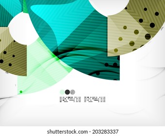 Modern futuristic techno abstract composition, overlapping shapes