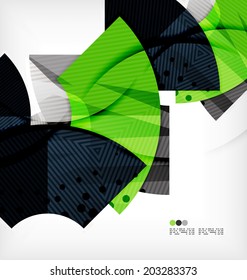Modern futuristic techno abstract composition, overlapping shapes