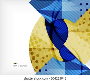 Modern futuristic techno abstract composition, overlapping shapes