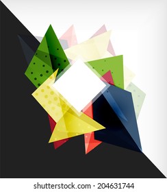 Composición abstracta moderna de tecnología futurista hecha de formas geométricas 3d con espacio para los eslóganes de tu negocio