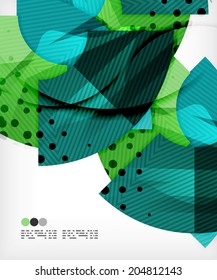 Modern futuristic techno abstract composition, overlapping shapes