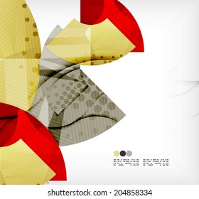 Modern futuristic techno abstract composition, overlapping shapes