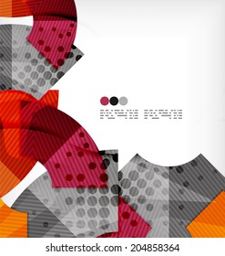 Modern futuristic techno abstract composition, overlapping shapes