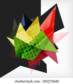 Modern futuristic techno abstract composition made of 3d geometric shapes with space for your business slogans