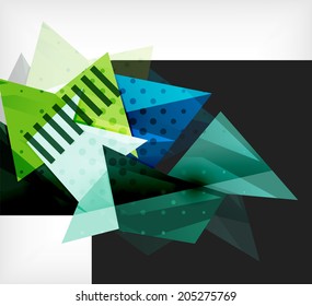 Modern futuristic techno abstract composition made of 3d geometric shapes with space for your business slogans