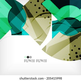 Modern futuristic techno abstract composition, overlapping shapes